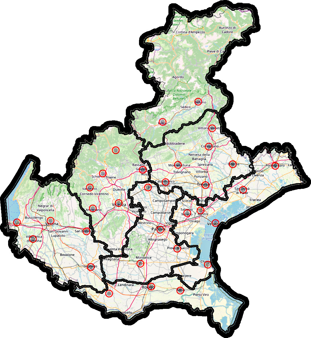 Mappa Ospedali Veneto per IVG: dove abortire a Padova, Verona, Venezia, Vicenza, Rovigo, Treviso, Belluno. (dati ufficiali Regione Veneto, ultimi dati del 2023)