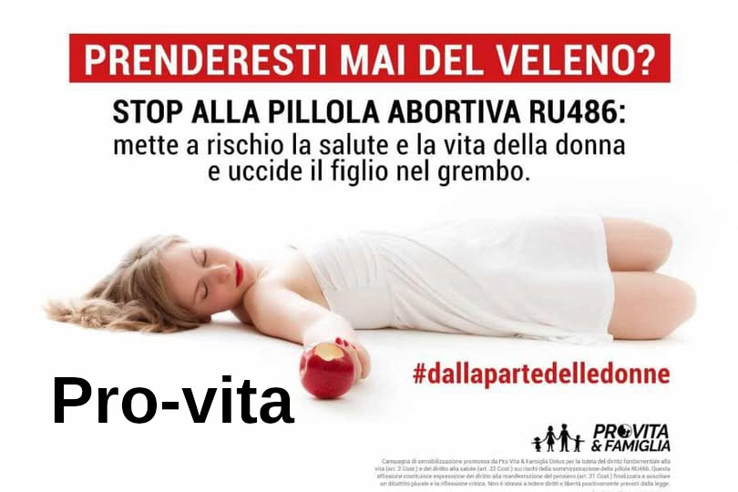 Cartello pubblicitario dei pro vita contro la RU486 (Veleno)