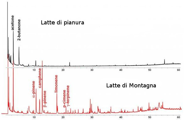 spettro di massa latte