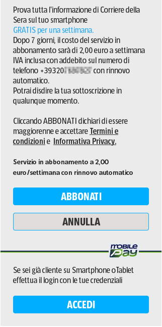 Servizio in abbonamento